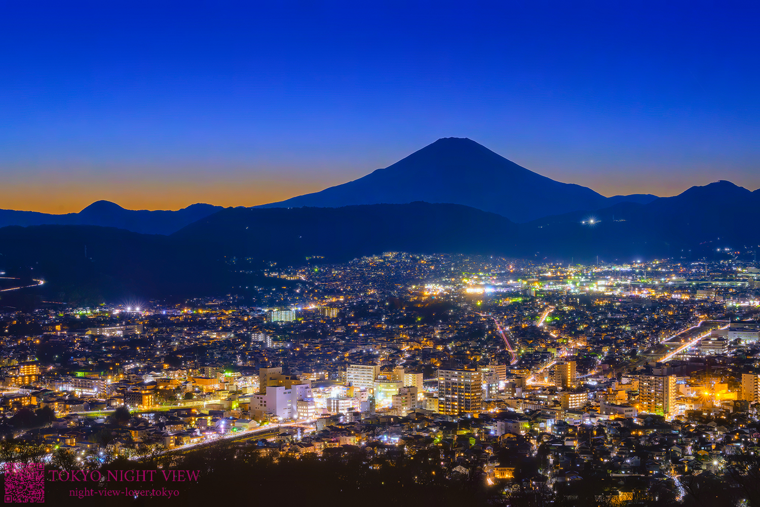 弘法山公園からの富士山夕景