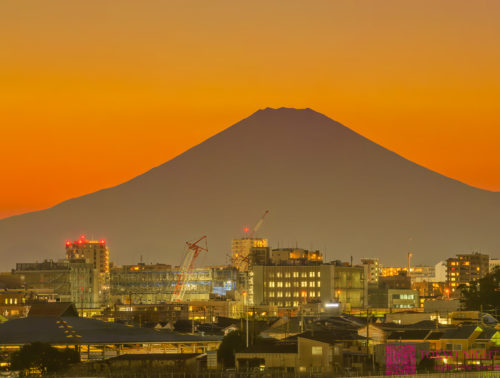 深沢住宅からの富士山夕景