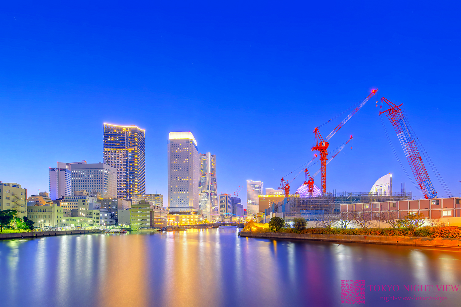 夜景,横浜,みなとみらい,新港橋梁