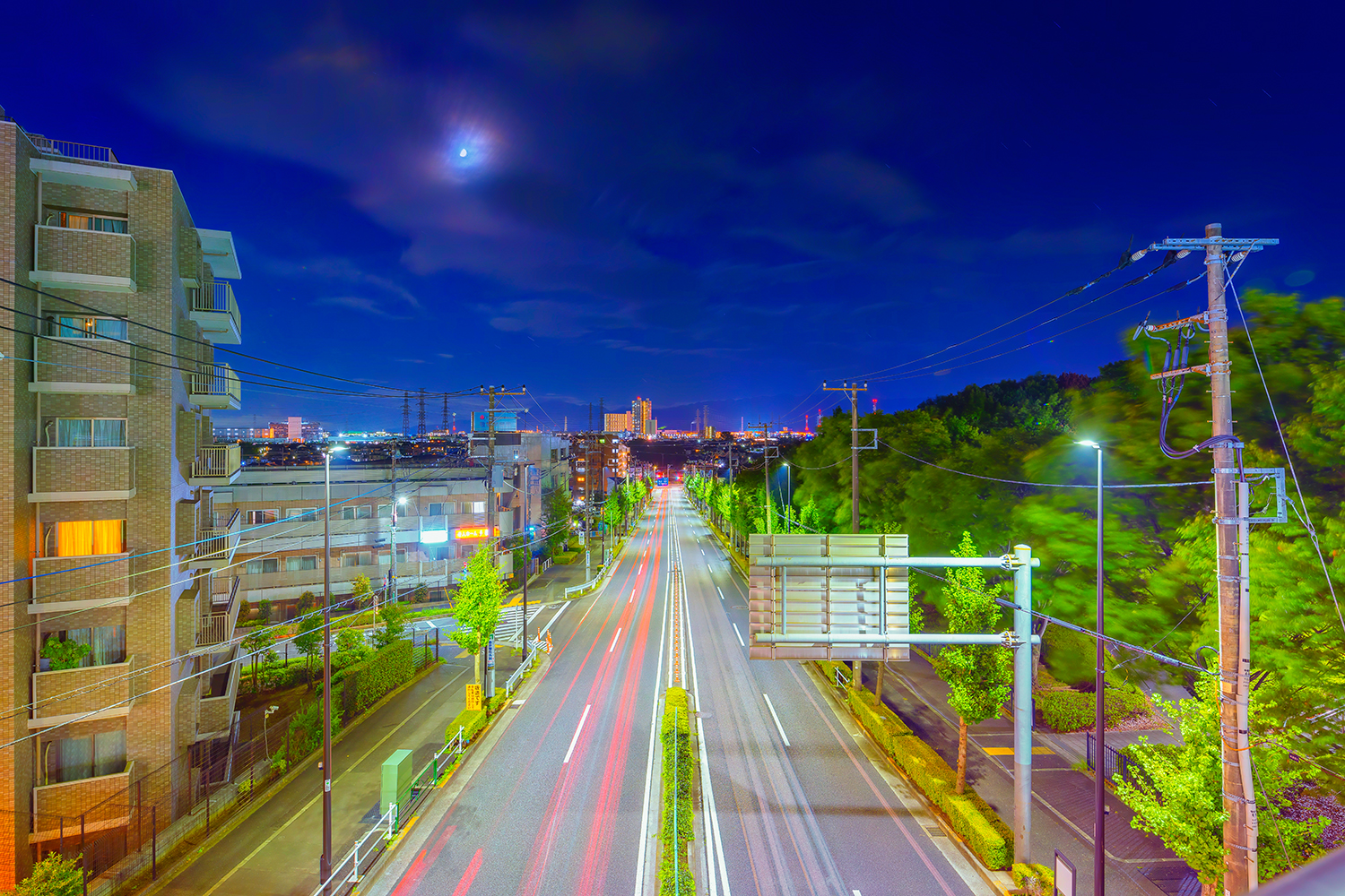 町有橋からの夜景風景